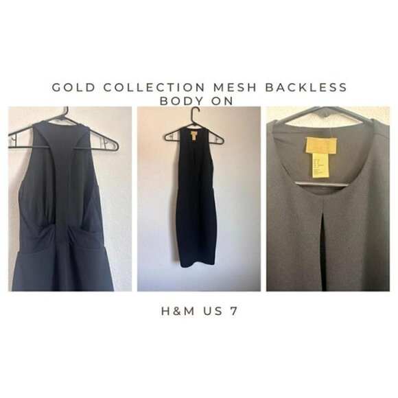 H&M Gold Collection Mesh Backless Bodycon​​ - Picture 1 of 4